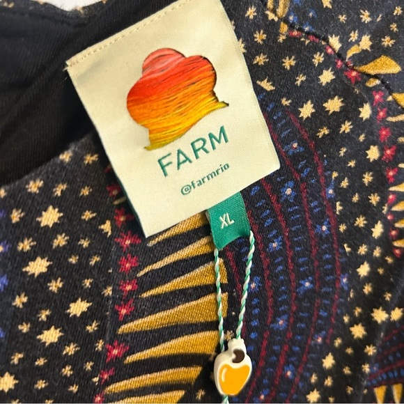 Farm Rio New Black Wild Bananas Jersey Stretch Dress size XL coastal chic - Picture 11 of 13